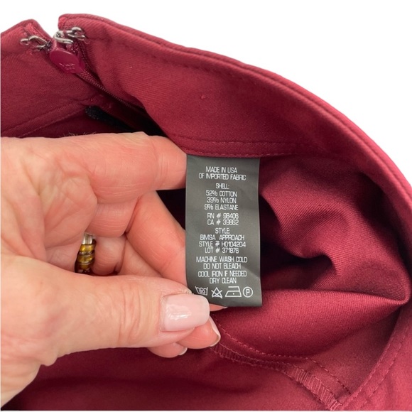 Theory Bimsa Approach Stretch Cropped Pants Size 4 Deep Red - Picture 7 of 9